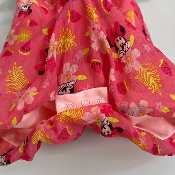 Disney Baby Minnie Mouse Strawberry Watermelon Pink Romper Summer 0-3M Girl - Picture 5 of 7